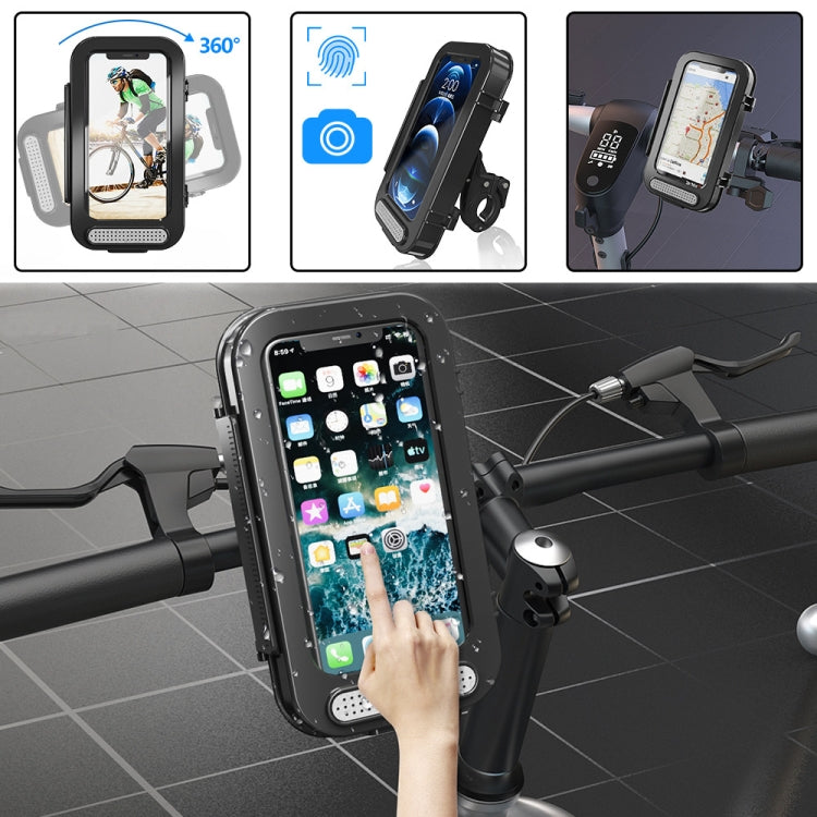 Bicycle Waterproof Bag Motorcycle Transparent Flip Phone Holder(Black) - Holders by PMC TechLife | Online Shopping South Africa | PMC TechLife | Buy Now Pay Later Mobicred