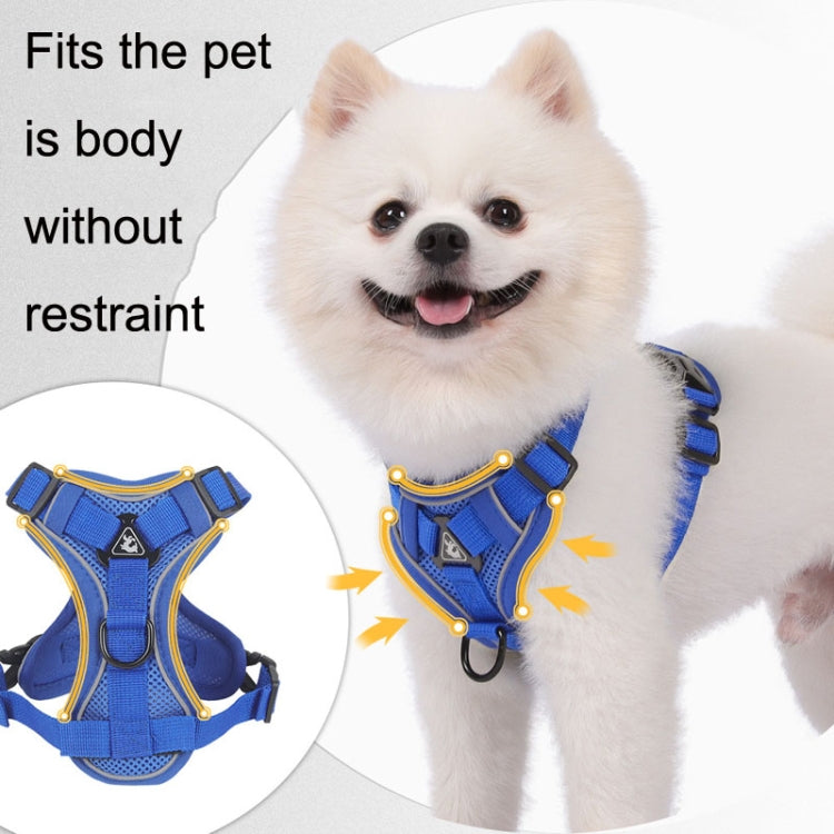 HT-864 Pet Traction Rope Reflective Breathable Dog Chest Strap Vest, Size: XL(Rose red) - Leashes by PMC TechLife | Online Shopping South Africa | PMC TechLife