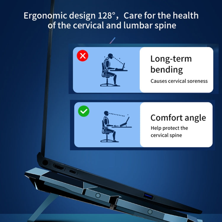 CoolCold  17inch Gaming Laptop Cooler Six Fan Two USB Port 2600RPM Laptop Cooling Pad( Black Red) - free shipping - PMC Jewellery - Order now!