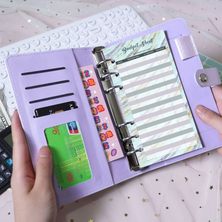 A6 Gypsophila Loose-leaf Bookkeeping Notebook Cash Budget Hand Book(Silver White) - Notebooks by PMC TechLife | Online Shopping South Africa | PMC TechLife