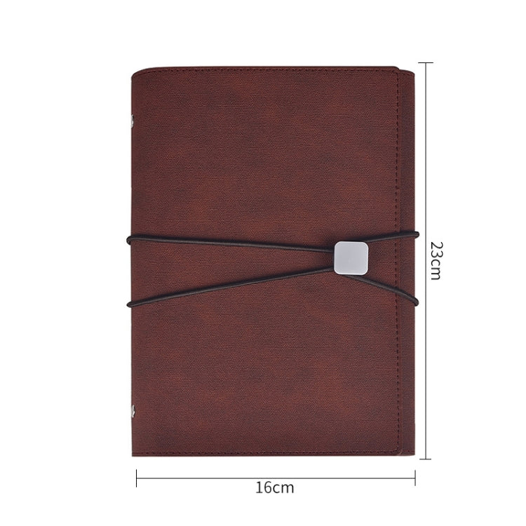 A5 Business Loose-leaf Notebook Office Stationery Leather PU Notepad(Deep Gray) - Notebooks by PMc TechLife | Online Shopping South Africa | PMc TechLife | Buy Now Pay Later Mobicred