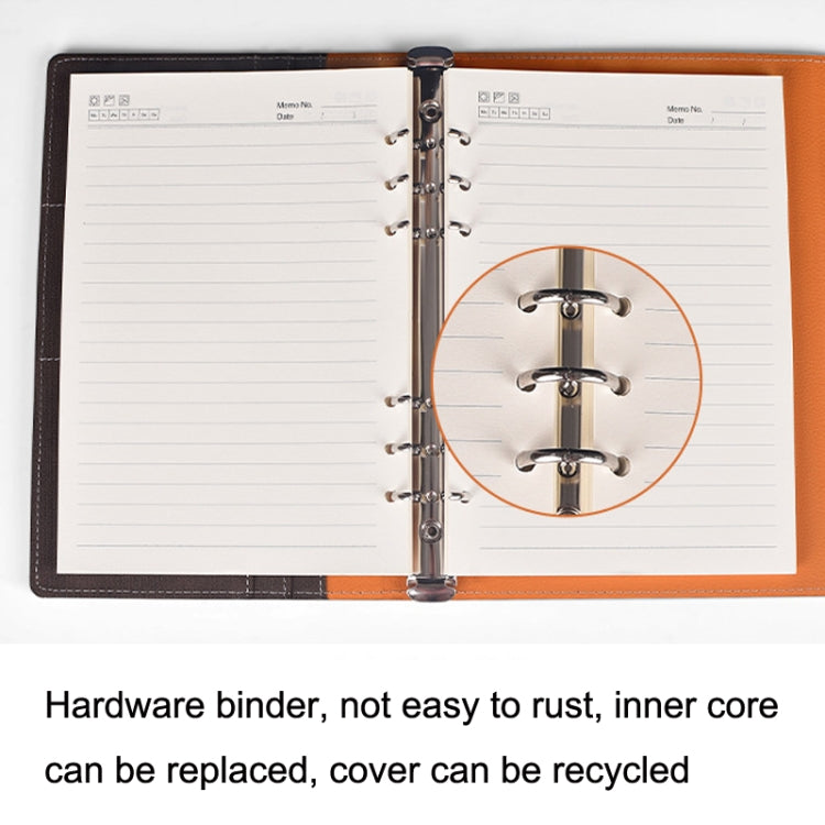 A5 Business Loose-leaf Notebook Office Stationery Leather PU Notepad(Deep Gray) - Notebooks by PMc TechLife | Online Shopping South Africa | PMc TechLife | Buy Now Pay Later Mobicred