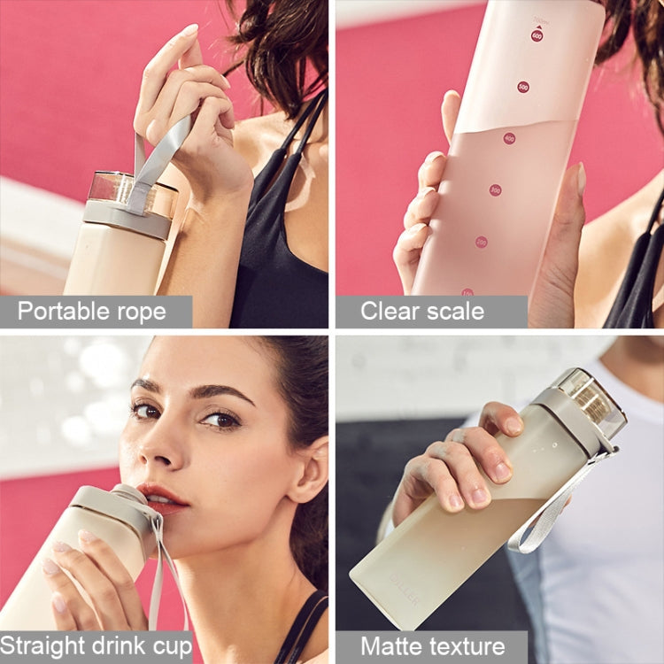 Diller D8646 Square Shape Fitness Leakproof Water Bottle, Capacity: 400ml(Green) - Kettles by Diller | Online Shopping South Africa | PMC TechLife | Buy Now Pay Later Mobicred