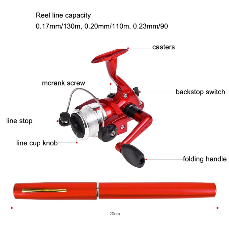 LEO Pen Type Fishing Rod & Spinning Wheel Fishing Reel Portable Pocket Fishing Gear(H8022G Gold) - Fishing Rods & Accessories by LEO | Online Shopping South Africa | PMC TechLife | Buy Now Pay Later Mobicred