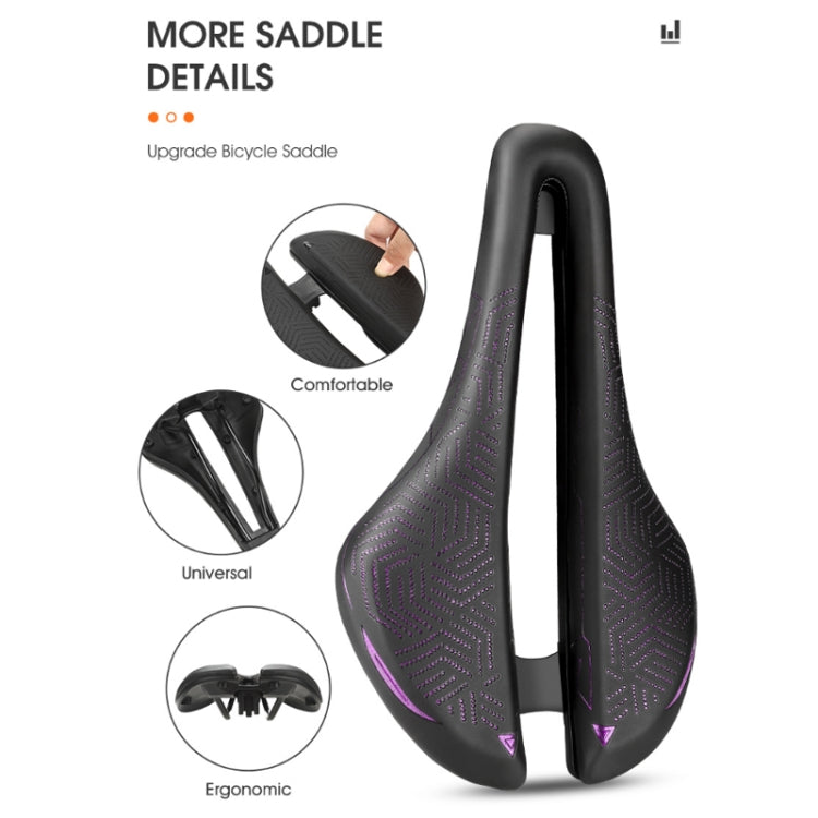 WEST BIKING Hollow Breathable Comfort Bicycle Saddle(Black Purple) - free shipping - PMc TechLife - Order now!