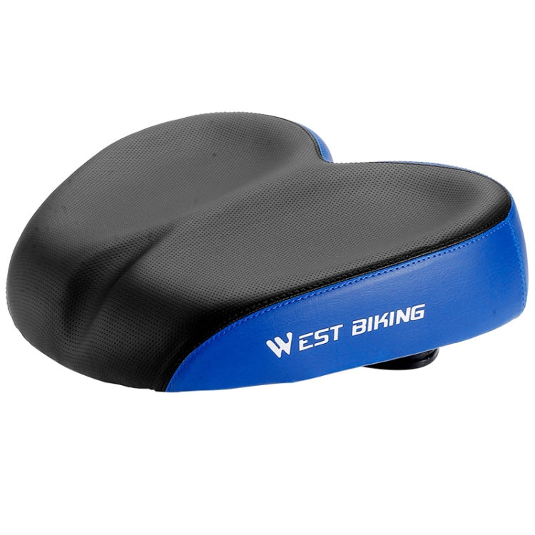 WEST BIKING Bicycle Widened And Comfortable Shock Absorbing Saddle(Black Blue) - Bicycle Saddle by WEST BIKING | Online Shopping South Africa | PMc TechLife | Buy Now Pay Later Mobicred