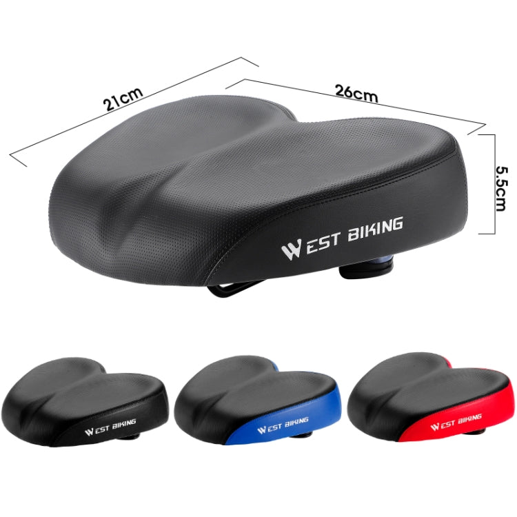 WEST BIKING Bicycle Widened And Comfortable Shock Absorbing Saddle(Black Red) - free shipping - PMC TechLife - Order now!