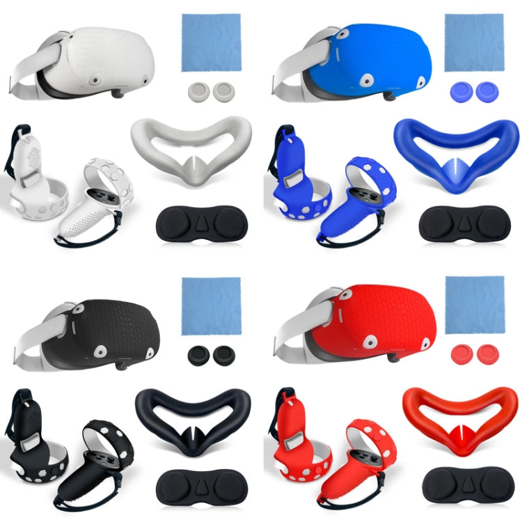 6 PCS/Set For Meta Quest Silicone All-Inclusive Console Controller Cover(Blue) - VR Accessories by PMC TechLife | Online Shopping South Africa | PMC TechLife