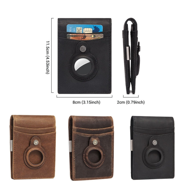 HUMERPAUL BP993 RFID Anti-Theft Brush Pocket Card Bag Suitable For AirTag(Dark Brown) - free shipping - PMC TechLife - Order now!