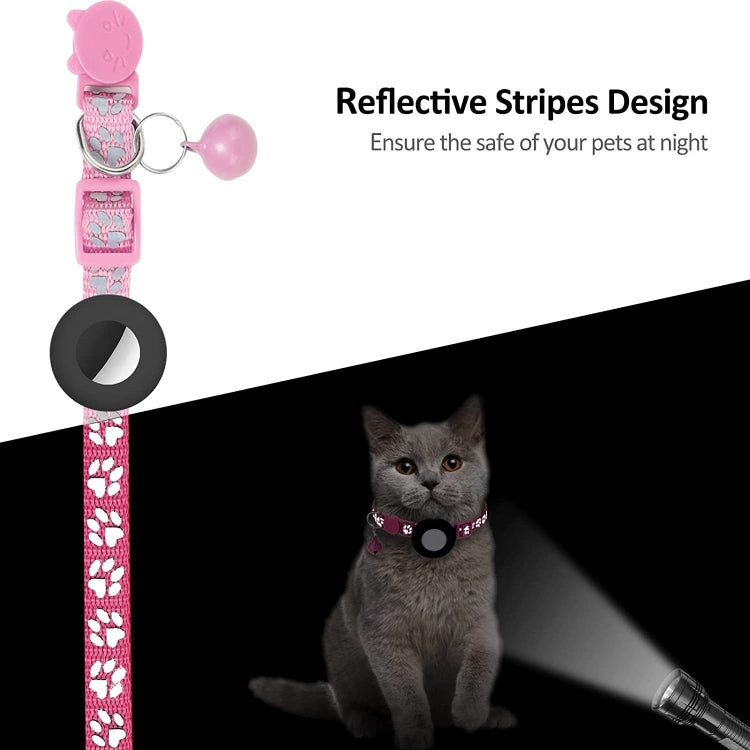 Pet Cat Reflective Collar with Bell for Airtag Tracker(Pink) - Pet Series by PMC TechLife | Online Shopping South Africa | PMC TechLife