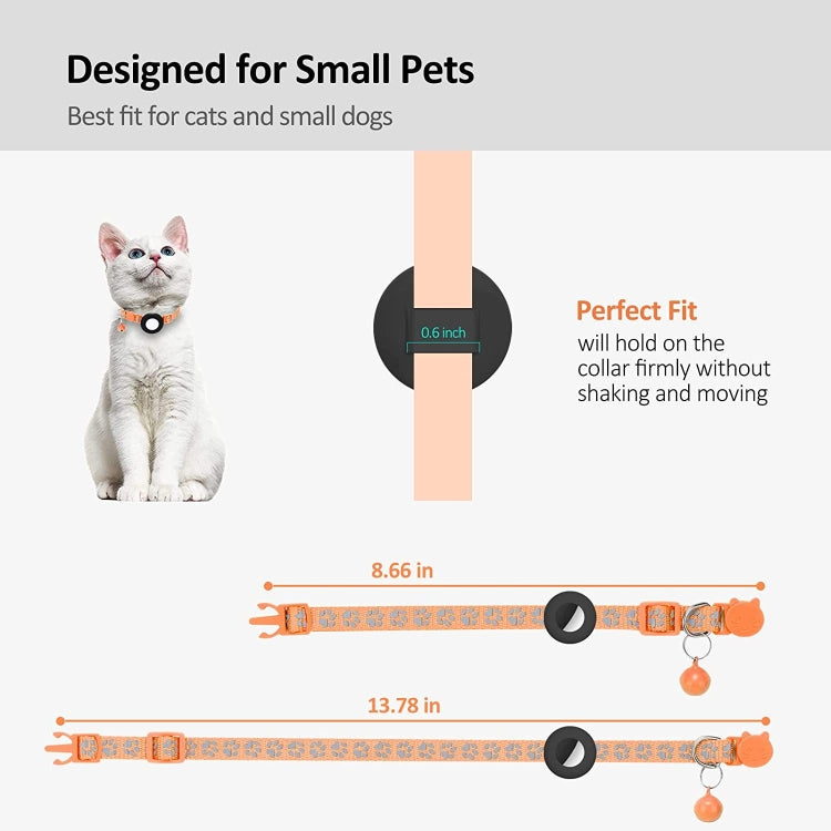 Pet Cat Reflective Collar with Bell for Airtag Tracker(Orange) - Pet Series by PMC TechLife | Online Shopping South Africa | PMC TechLife | Buy Now Pay Later Mobicred