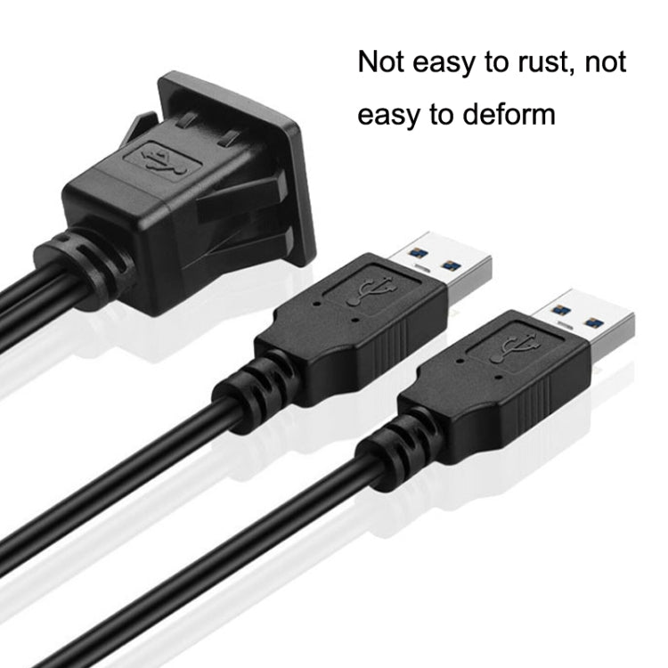 RF-56 Dual-port USB3.0 Waterproof Cable Car Dashboard Audio Extension Line, Cable Length: 1m - DIY Cables by PMC TechLife | Online Shopping South Africa | PMC TechLife