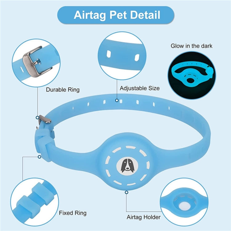 Pet Luminous Collar Locator Cover for Airtag, Specification: M(Luminous Blue) - Pet Series by PMc TechLife | Online Shopping South Africa | PMc TechLife | Buy Now Pay Later Mobicred