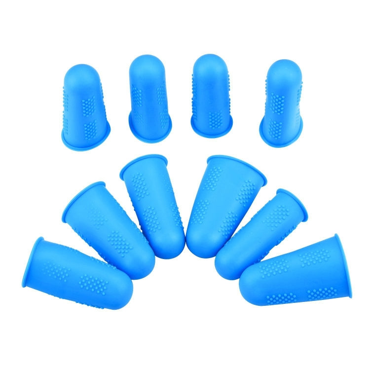 4 Sets Anti-scalding Non-slip High Temperature Resistant Silicone Finger Cuff With Particles(Blue) - Safety Gloves by PMC TechLife | Online Shopping South Africa | PMC TechLife