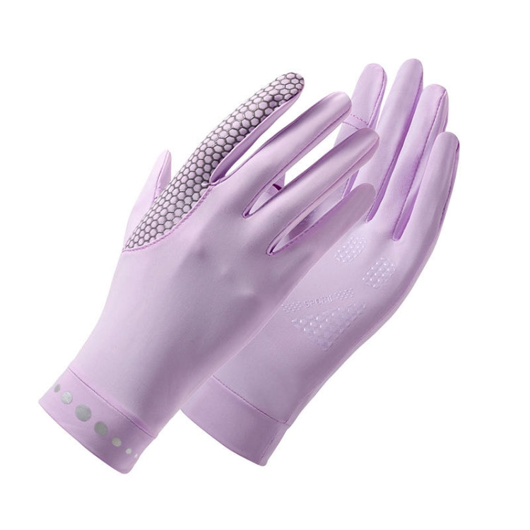1 Pair XC-14 Riding Driving Sunscreen Anti-UV Fingerless Ice Silk Gloves, Style: Honeycomb (Purple) - Safety Gloves by PMC TechLife | Online Shopping South Africa | PMC TechLife | Buy Now Pay Later Mobicred