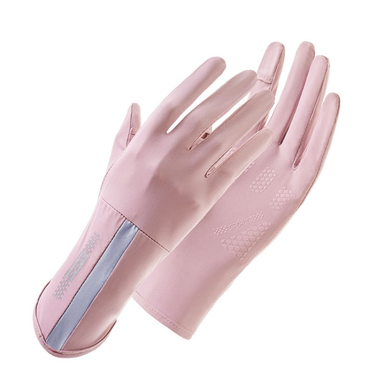 1 Pair XC-14 Riding Driving Sunscreen Anti-UV Fingerless Ice Silk Gloves, Style: Line (Pink) - Safety Gloves by PMC TechLife | Online Shopping South Africa | PMC TechLife | Buy Now Pay Later Mobicred