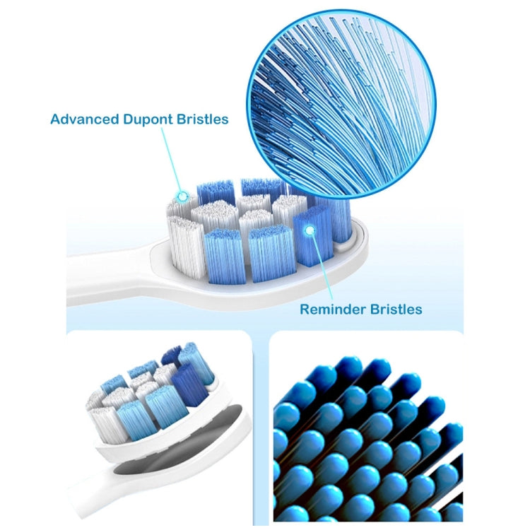 Toothbrush Head For Philips HX3/HX6/HX9 Series(Double Effect Black) - Replacement Brush Heads by PMC TechLife | Online Shopping South Africa | PMC TechLife | Buy Now Pay Later Mobicred