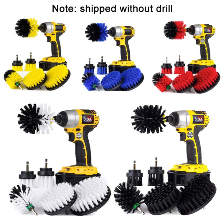 6 PCS / Set Electric Drill Head Car Tire Floor Crevice Cleaning Brush(Red) - free shipping - PMC Jewellery - Order now!
