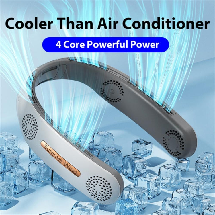Lazy Hanging Neck Fan Bladeless Silent Sports Fan,Model: A306 Four -core 4000 mAh White - Electric Fans by PMC TechLife | Online Shopping South Africa | PMC TechLife