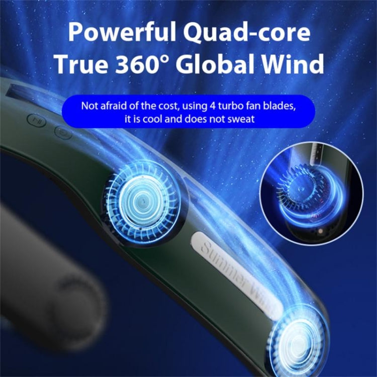 Lazy Hanging Neck Fan Bladeless Silent Sports Fan,Model: A306 Four -core 4000 mAh White - Electric Fans by PMC TechLife | Online Shopping South Africa | PMC TechLife