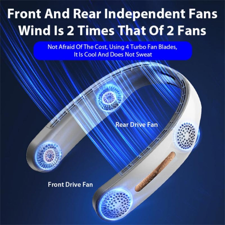 Lazy Hanging Neck Fan Bladeless Silent Sports Fan,Model: A306 Four -core 4000 mAh White - Electric Fans by PMC TechLife | Online Shopping South Africa | PMC TechLife