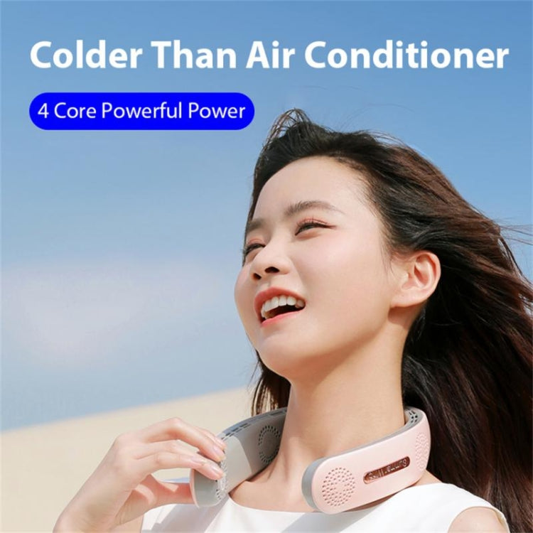 Lazy Hanging Neck Fan Bladeless Silent Sports Fan,Model: A306 Four -core 4000 mAh White - Electric Fans by PMC TechLife | Online Shopping South Africa | PMC TechLife