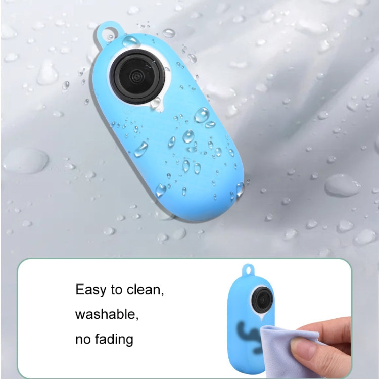 2 PCS Thumb Camera Silicone Case + Lanyard For Insta360 GO2(White) - Case & Bags by PMC TechLife | Online Shopping South Africa | PMC TechLife | Buy Now Pay Later Mobicred