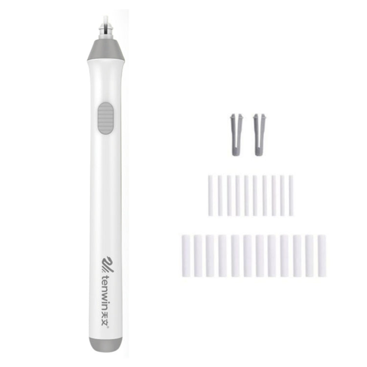 Tenwin 8302 Adjustable Electric Eraser With Rubber Refills For Sketch Drawing Erasing(White) - free shipping - PMC TechLife - Order now!