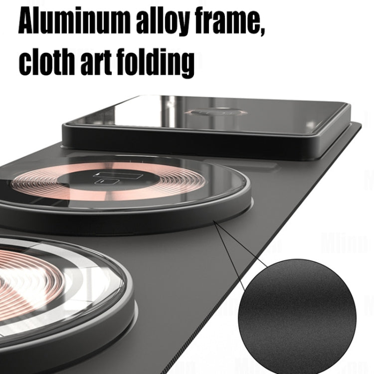 T01 15W 3 in 1 Wireless Charger Foldable Clear Glass Portable Fast Charger - free shipping - PMC Jewellery - Order now!