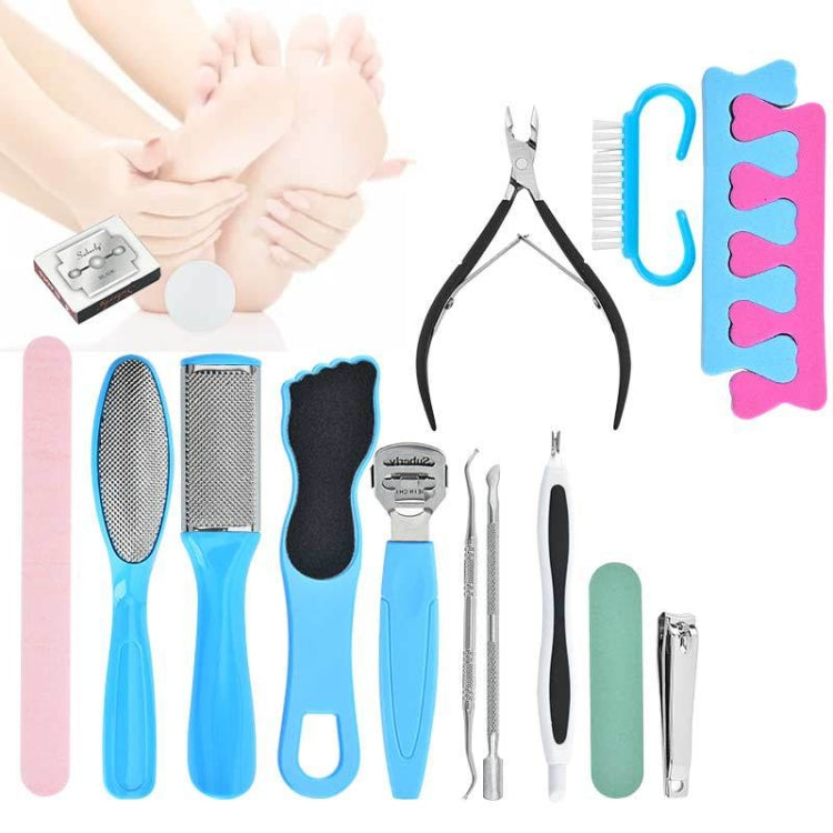 HT16-2 16 In 1 Foot File And Grinder Peeling Pedicure Set(Blue) - Grinding Tools & Accessories by PMC TechLife | Online Shopping South Africa | PMC TechLife | Buy Now Pay Later Mobicred