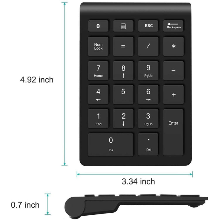 BT304 22 Keys Laptop Mini Wireless Keyboard, Spec: Bluetooth (Silver Black) - free shipping - PMC Jewellery - Order now!
