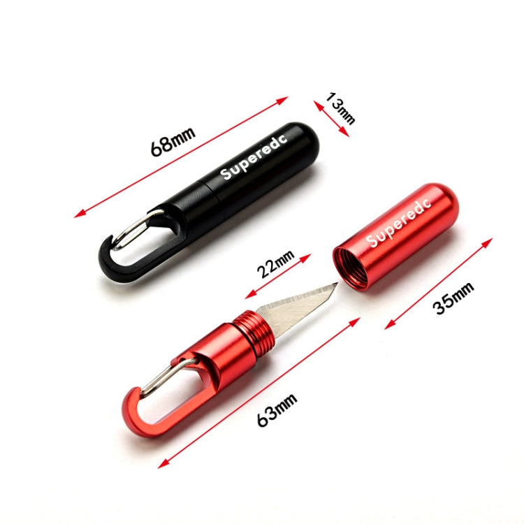 Keychain Pendant Small Knife Portable Art Cutting Knife(Aluminum Alloy Black) - Burin &Cutting Knife by PMc TechLife | Online Shopping South Africa | PMc TechLife | Buy Now Pay Later Mobicred