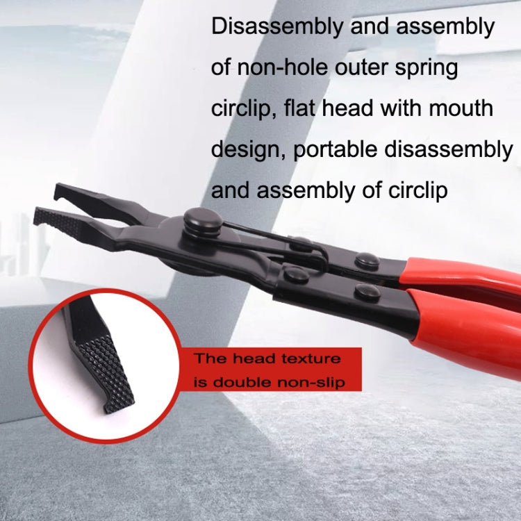 Reinforced Flat Circlip Pliers Flat-mouth Snap Ring Pliers(Red) - Pliers by PMC TechLife | Online Shopping South Africa | PMC TechLife | Buy Now Pay Later Mobicred