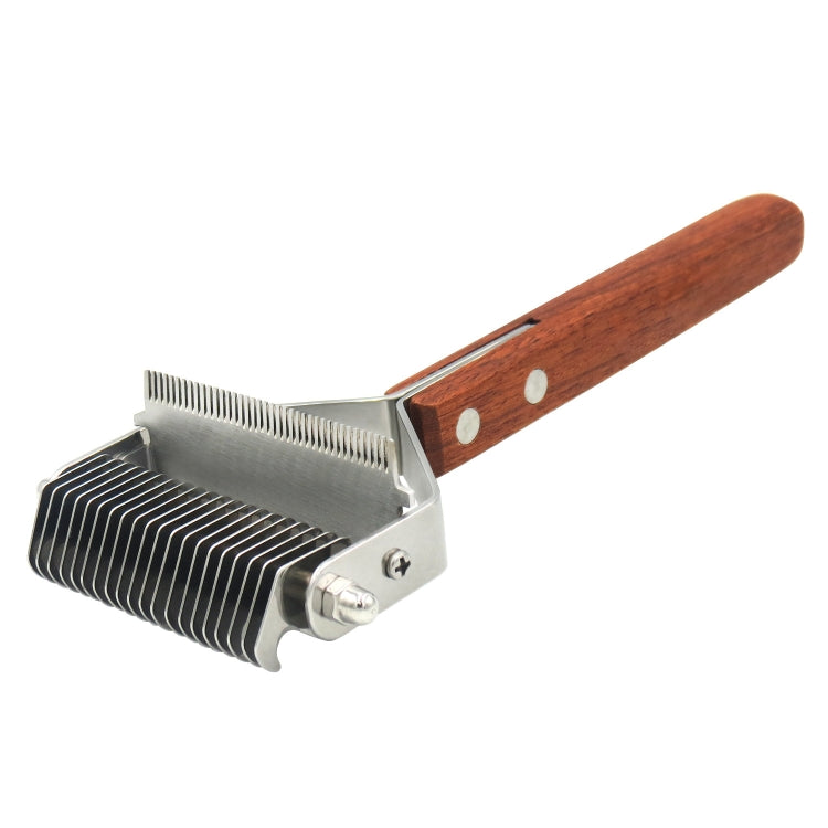 Pet Wooden Handle Dual-purpose Stainless Steel Comb Pet Hair Removal Comb(DS-Y075) - Brushes & Combs by PMC TechLife | Online Shopping South Africa | PMC TechLife | Buy Now Pay Later Mobicred