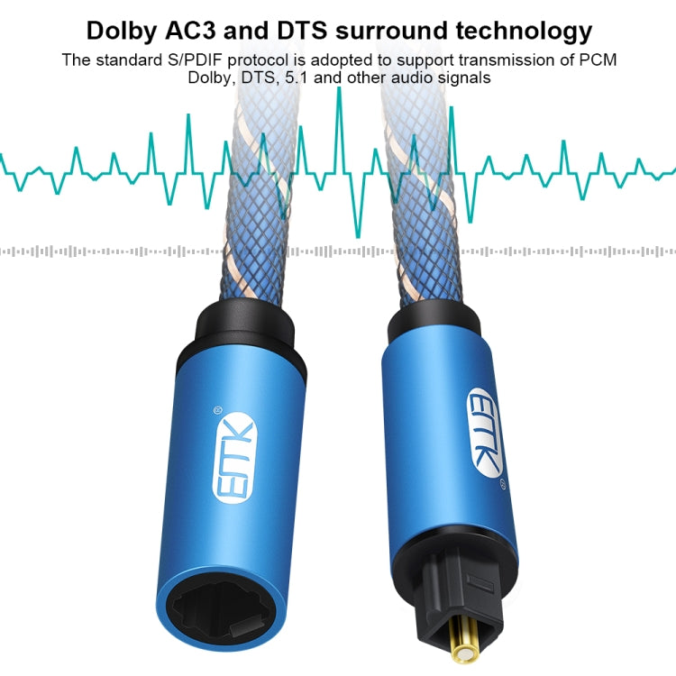 EMK Male To Female SPDIF Paired Digital Optical Audio Extension Cable, Cable Length: 1.5m (Blue) - free shipping - PMC Jewellery - Order now!