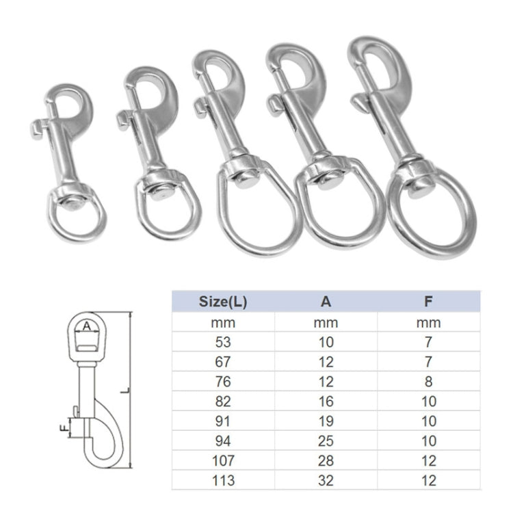 Stainless Steel Swivel Single Hook Pet Leash Hook, Specification: 90mm - Hooks by PMC TechLife | Online Shopping South Africa | PMC TechLife | Buy Now Pay Later Mobicred