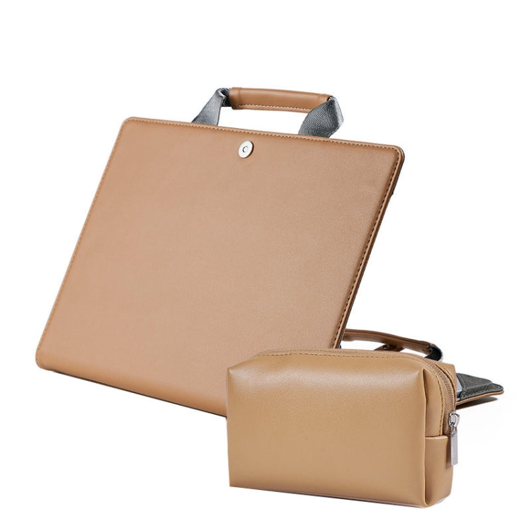 Laptop Bag Protective Case Tote Bag For MacBook Pro 15.4 inch, Color: Khaki + Power Bag - 15 inch by PMC Jewellery | Online Shopping South Africa | PMC Jewellery | Buy Now Pay Later Mobicred