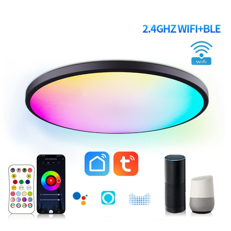 RGBCW Smart Graffiti App Voice Ceiling Light, Voltage: EU Standard 220V-240V(Black Frame) - Smart Light Bulbs by PMC TechLife | Online Shopping South Africa | PMC TechLife | Buy Now Pay Later Mobicred