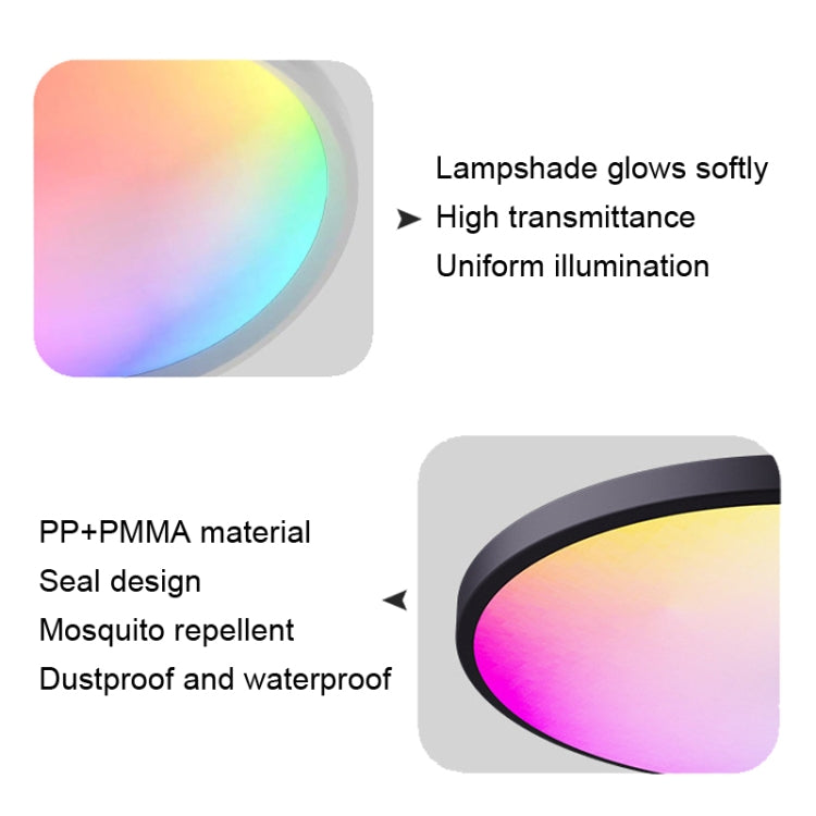 RGBCW Smart Graffiti App Voice Ceiling Light, Voltage: EU Standard 220V-240V(Black Frame) - Smart Light Bulbs by PMC TechLife | Online Shopping South Africa | PMC TechLife | Buy Now Pay Later Mobicred