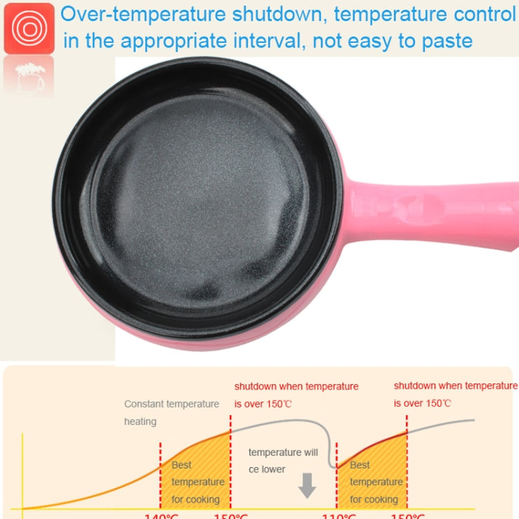 350W Electric Egg Omelette Cooker Frying Pan Steamer Cooker,EU Plug,Style: Pan+Wood Shovel Pink - Electric Skillets by PMC TechLife | Online Shopping South Africa | PMC TechLife | Buy Now Pay Later Mobicred