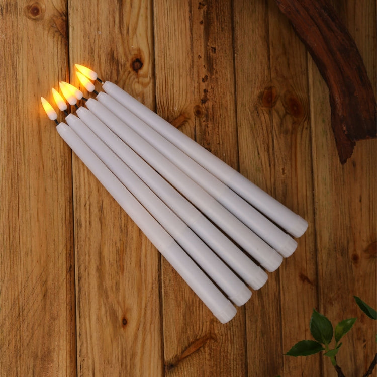 6 PCS B003 White Shell Long-rod Simulation Candle Light with Remote Control(B Yellow Light) - Holiday Lights by PMc TechLife | Online Shopping South Africa | PMc TechLife | Buy Now Pay Later Mobicred