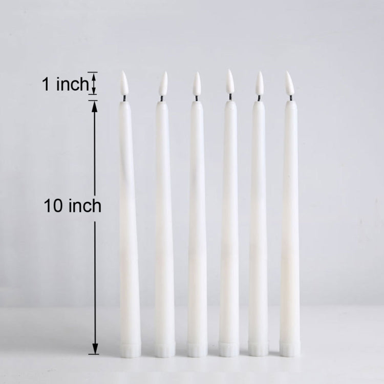 6 PCS B003 White Shell Long-rod Simulation Candle Light with Remote Control(B Yellow Light) - Holiday Lights by PMc TechLife | Online Shopping South Africa | PMc TechLife | Buy Now Pay Later Mobicred