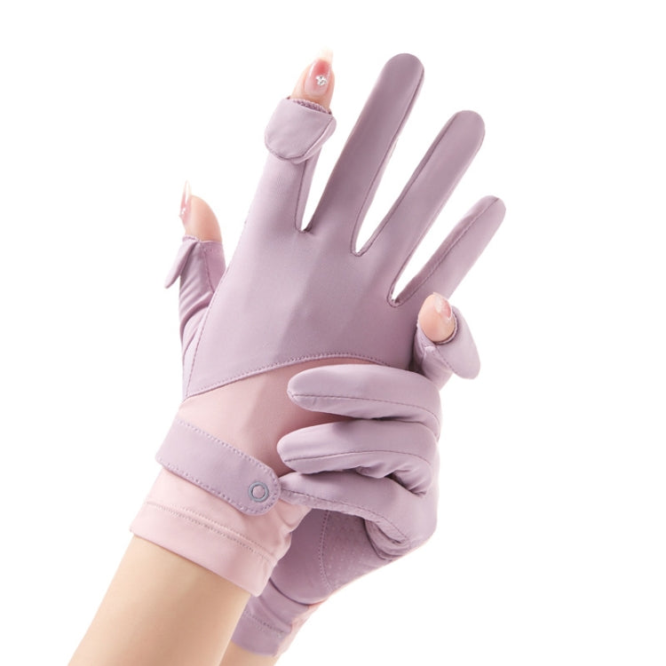 FSN02 1pair UV Resistant Ice Silk Breathable Cool Non-Slip Cycling Driving Thin Gloves Free Code(Purple Pink) - Safety Gloves by PMC TechLife | Online Shopping South Africa | PMC TechLife