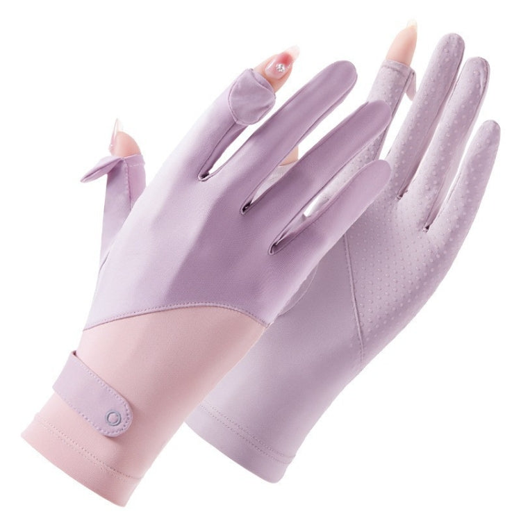 FSN02 1pair UV Resistant Ice Silk Breathable Cool Non-Slip Cycling Driving Thin Gloves Free Code(Purple Pink) - Safety Gloves by PMC TechLife | Online Shopping South Africa | PMC TechLife