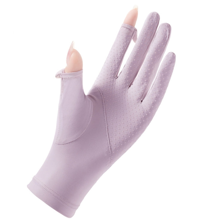 FSN02 1pair UV Resistant Ice Silk Breathable Cool Non-Slip Cycling Driving Thin Gloves Free Code(Purple Pink) - Safety Gloves by PMC TechLife | Online Shopping South Africa | PMC TechLife