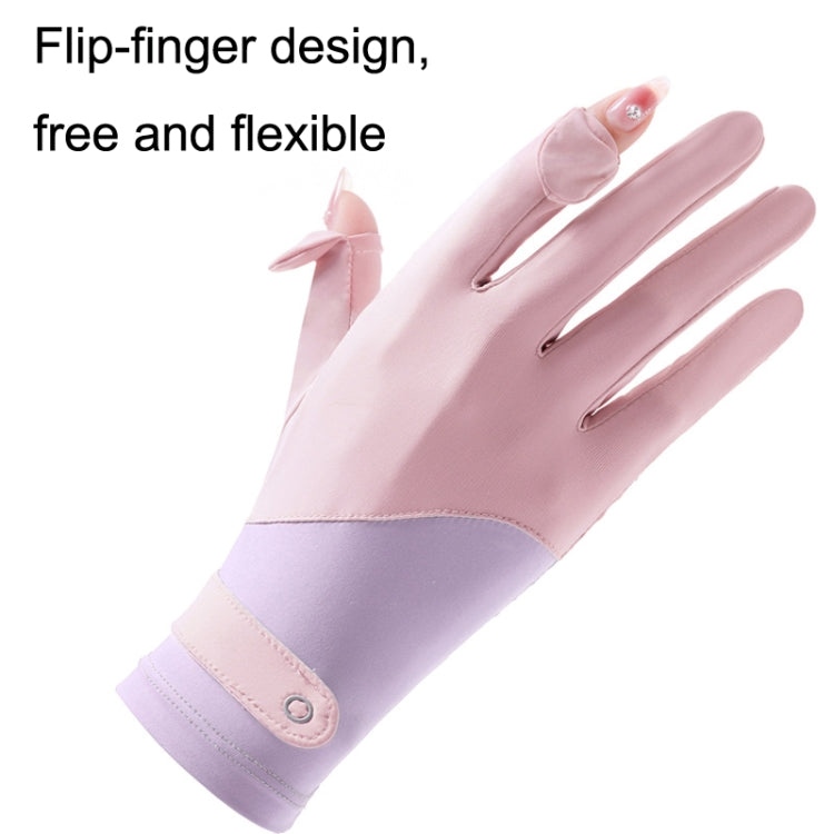 FSN02 1pair UV Resistant Ice Silk Breathable Cool Non-Slip Cycling Driving Thin Gloves Free Code(Purple Pink) - Safety Gloves by PMC TechLife | Online Shopping South Africa | PMC TechLife