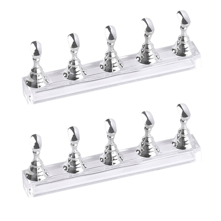 2 PCS Nail Art Chessboard Holder Nail Sheet Acrylic Base Practice Stand(Silver) - free shipping - PMC Jewellery - Order now!