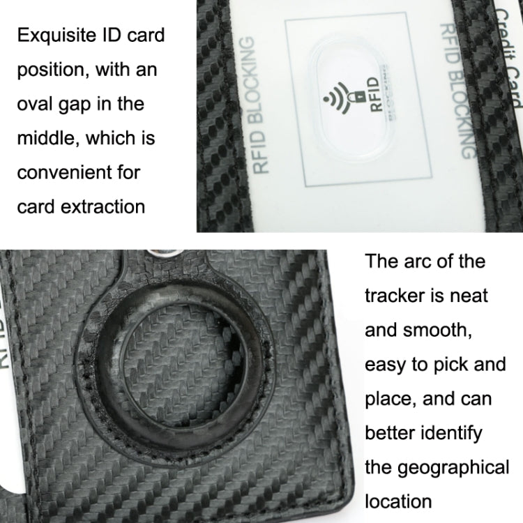 TQ-319 Anti-Theft Anti-Lost Tracker Leather Card Holder For AirTag, Style: Carbon Fiber (Black) - Wallet Series by PMc TechLife | Online Shopping South Africa | PMc TechLife | Buy Now Pay Later Mobicred