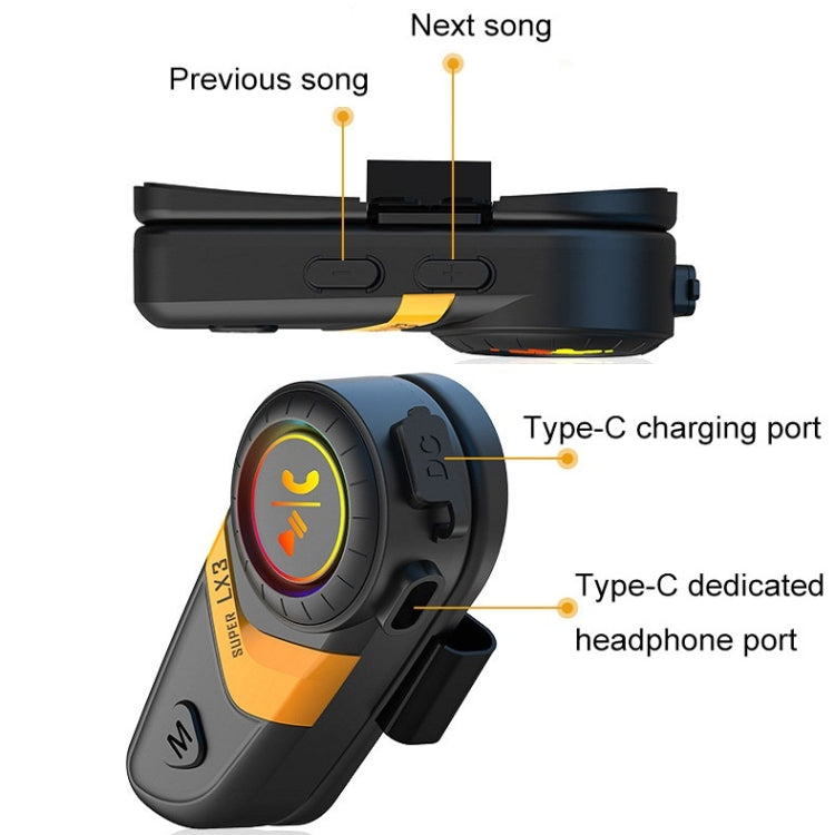 Motorcycle Helmet Call Music Navigation Bluetooth Headset, Color: Yellow(Soft Pipe Microphone) - Motorcycle Walkie Talkie by PMC TechLife | Online Shopping South Africa | PMC TechLife | Buy Now Pay Later Mobicred
