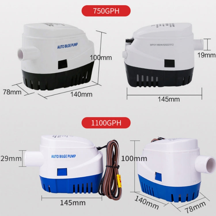 750GPH-24V Blue  Automatic Bilge Pump Submersible Water Electric Pump For Yacht Marine Boat - Boats Accessories by PMC TechLife | Online Shopping South Africa | PMC TechLife